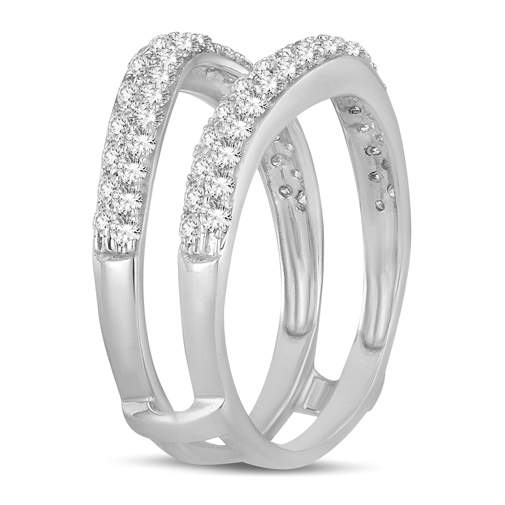 14K White Gold 1CT Lab Diamond Ring Guard Enhancer