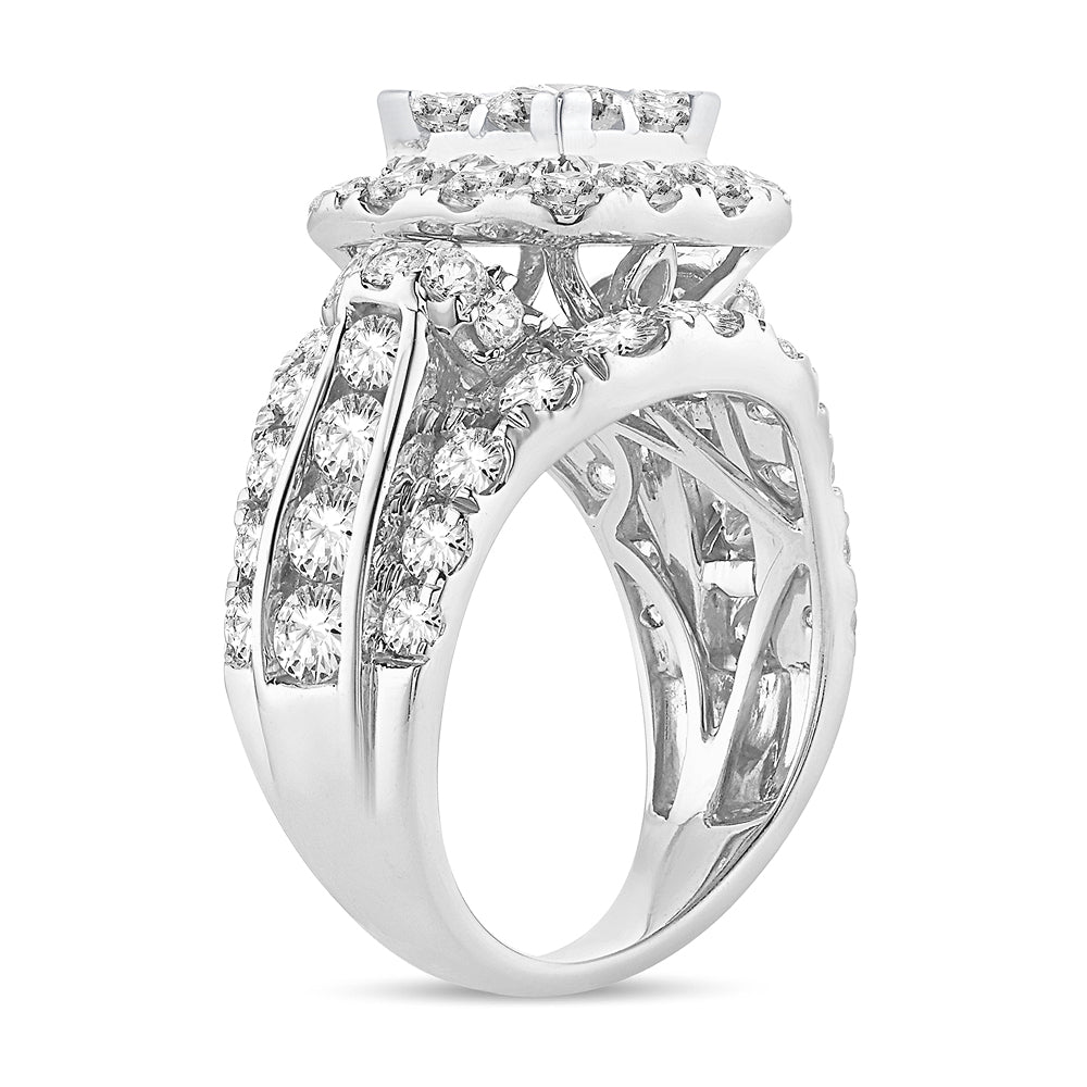 14k White Gold Lab Diamond Bridal Ring 4.50CT Brilliance