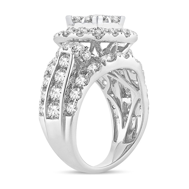 14k White Gold Lab Diamond Bridal Ring 4.50CT Brilliance