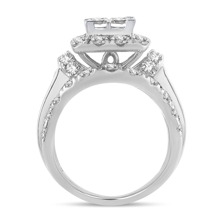 14k White Gold Lab Diamond Bridal Ring 4.50CT Brilliance