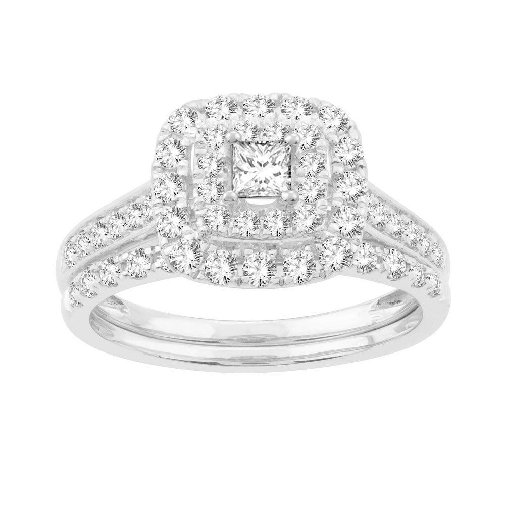 Timeless 14K White Gold 1CT Diamond Bridal Ring for Her