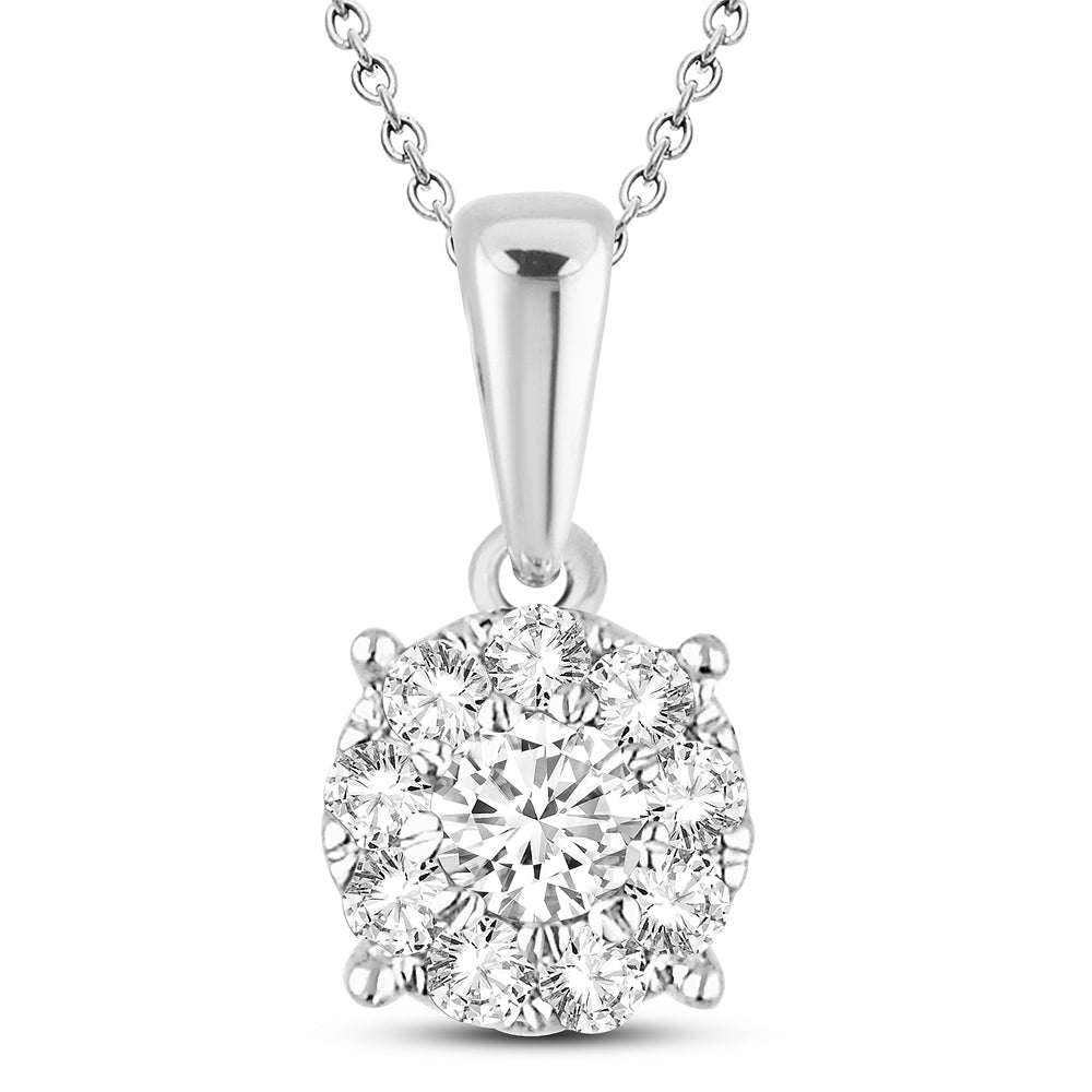 Elegant 14k White Gold 0.25ct Diamond Womens Pendant
