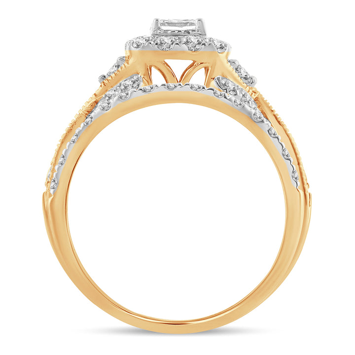 14K Yellow Gold Lab-Grown 1CT Diamond Bridal Ring