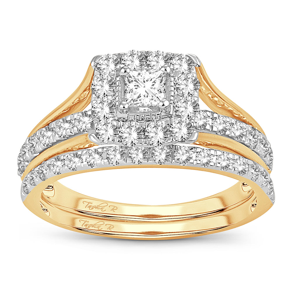 14K Yellow Gold 1.00CT Diamond Bridal Ring