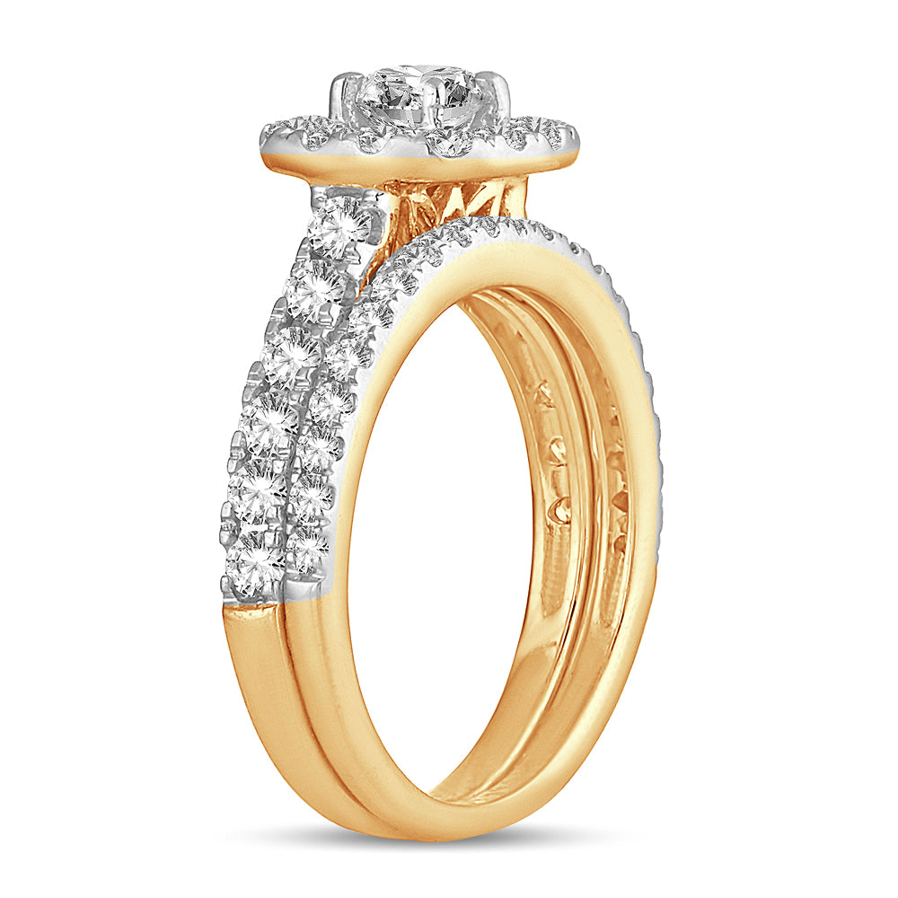 10K Yellow Gold Lab Diamond Bridal Ring - 0.50ct Brilliance