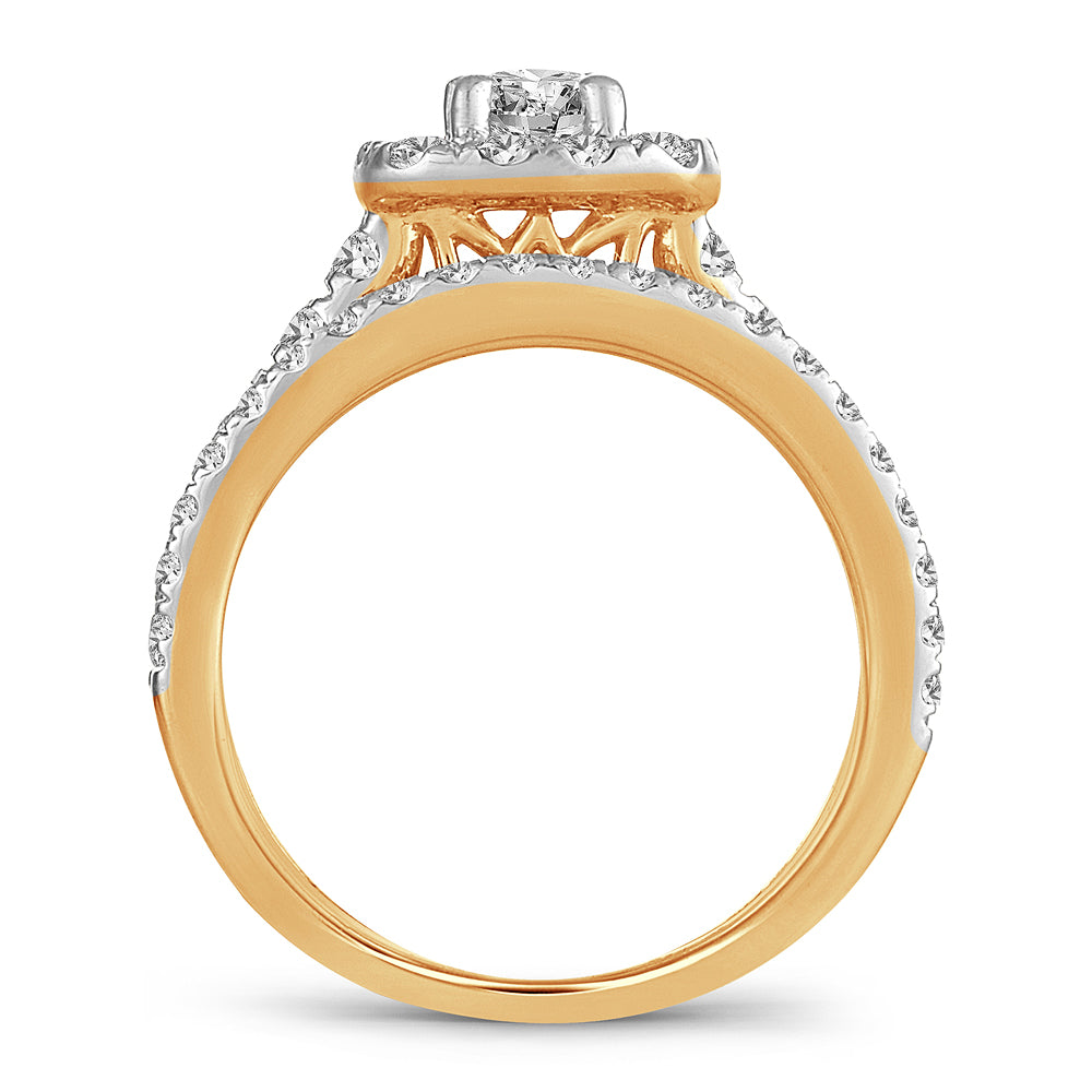 10K Yellow Gold Lab Diamond Bridal Ring - 0.50ct Brilliance