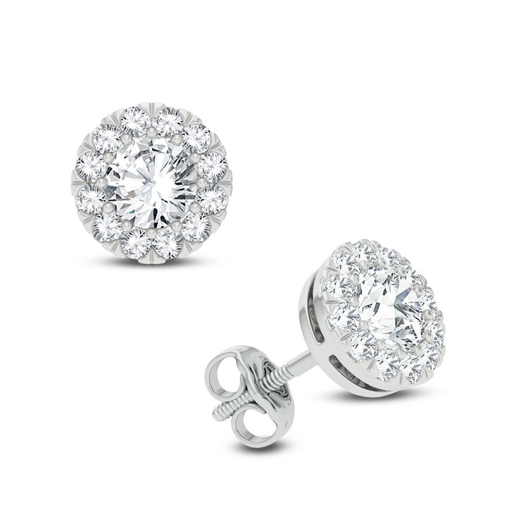 Brilliant Lab Diamond Earrings in 14k White Gold