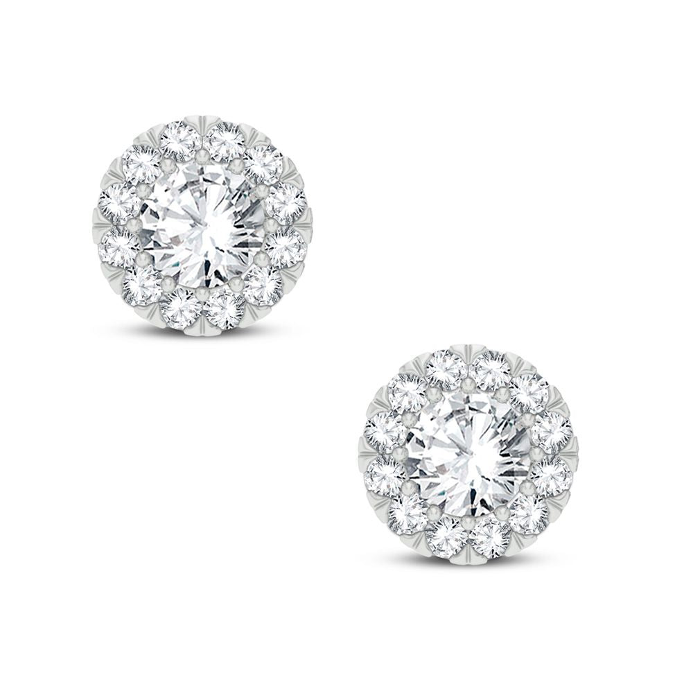Brilliant Lab Diamond Earrings in 14k White Gold