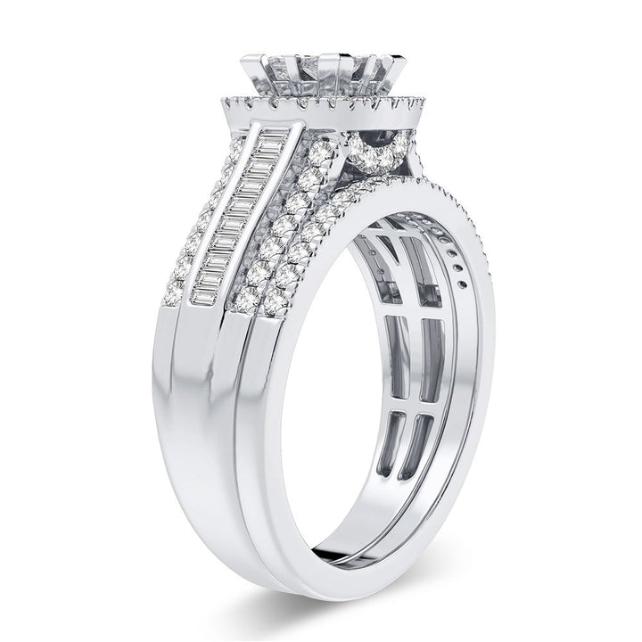 Luminous 14k White Gold 1CT Lab Diamond Bridal Ring