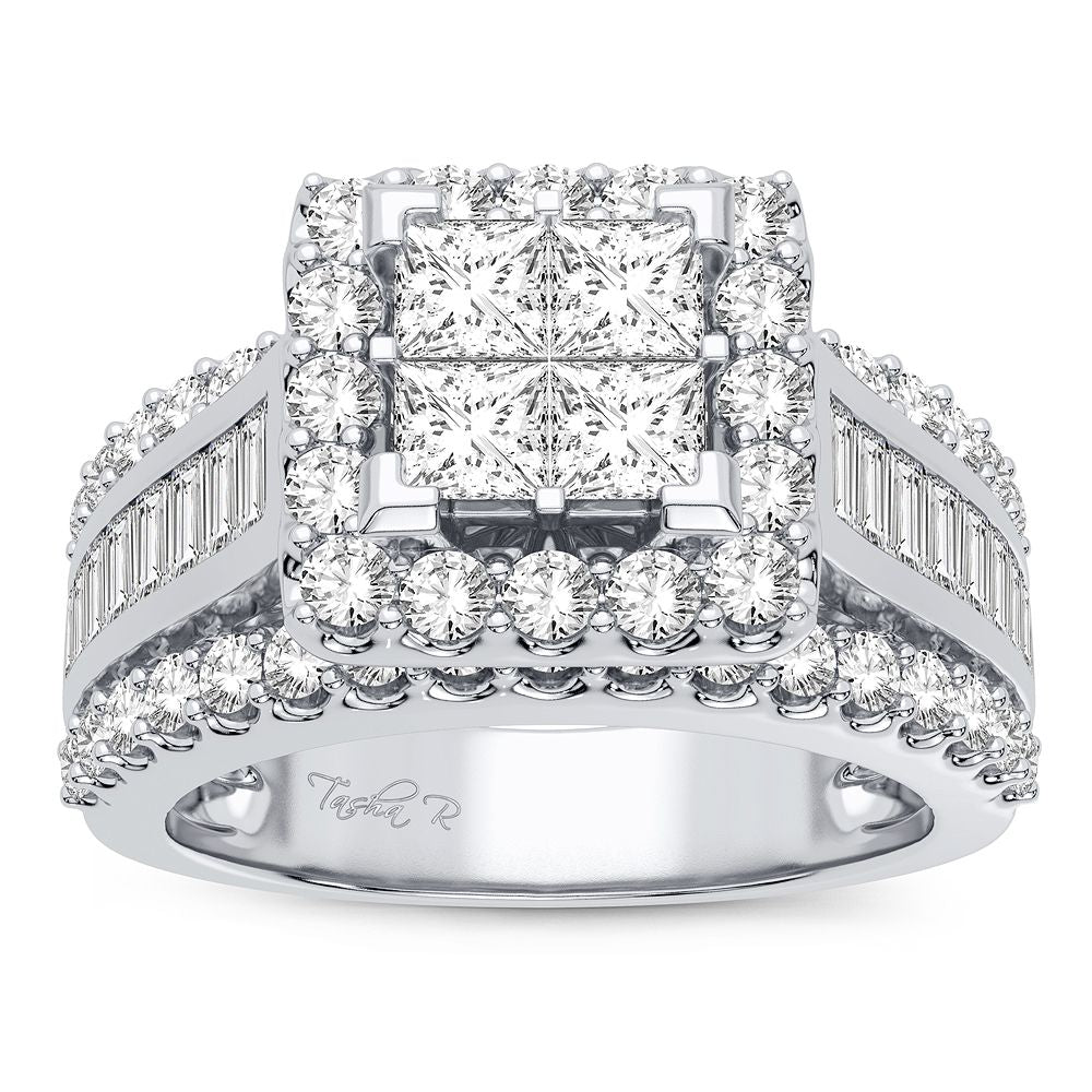 14k White Gold 2.15CT Lab Diamond Engagement Ring