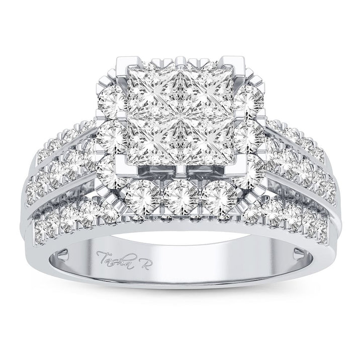 Brilliant 14k White Gold 1.50CT Lab Diamond Bridal Ring