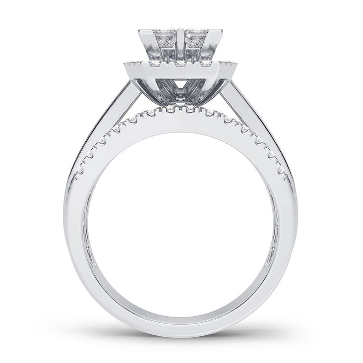 Brilliant 14k White Gold 1.50CT Lab Diamond Bridal Ring