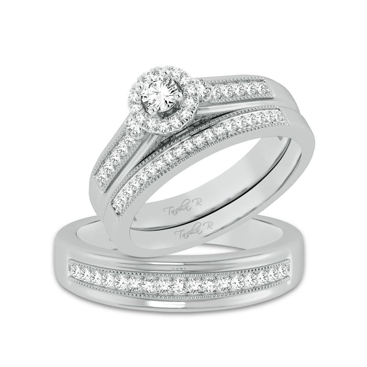 Brilliant 14k White Gold 0.50ct Lab Diamond Womens Trio Set