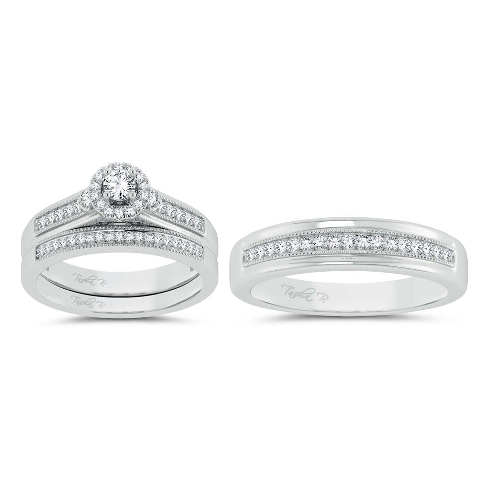 Brilliant 14k White Gold 0.50ct Lab Diamond Womens Trio Set