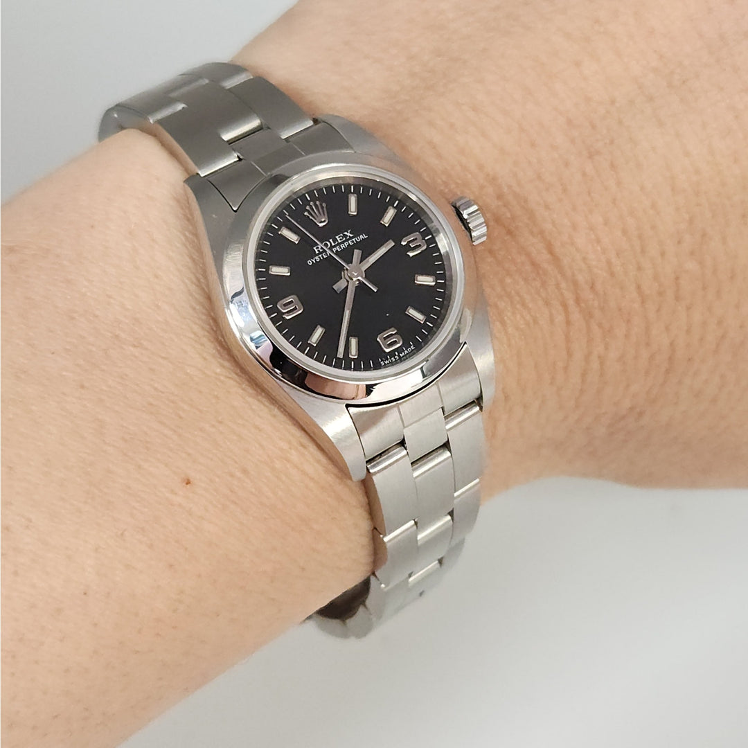 Rolex Oyster Perpetual Stainless steel with black explorer Dial, Model: 76080