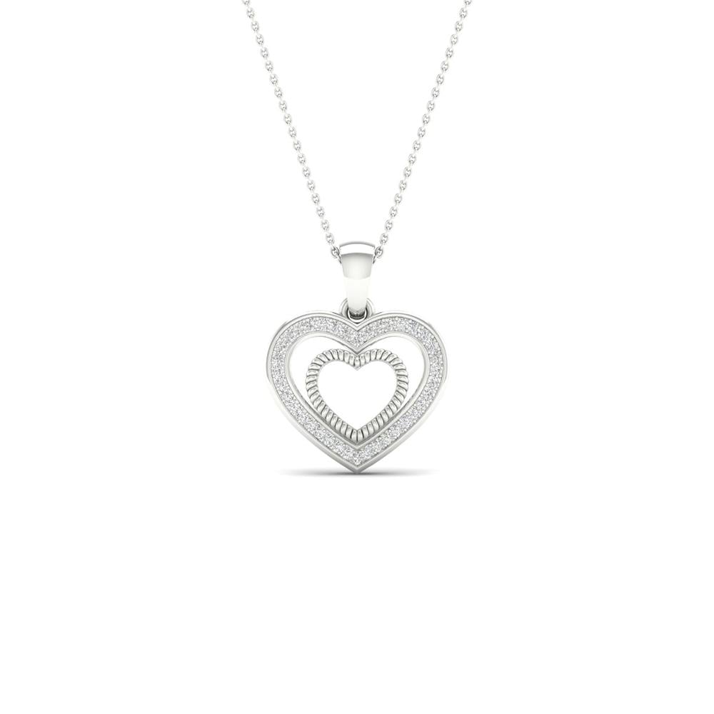 Sparkling 10k White Gold 0.09ct Diamond Pendant