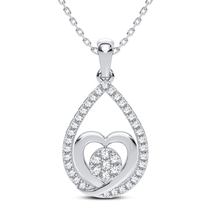 14K White Gold 0.25CT Diamond Pendant