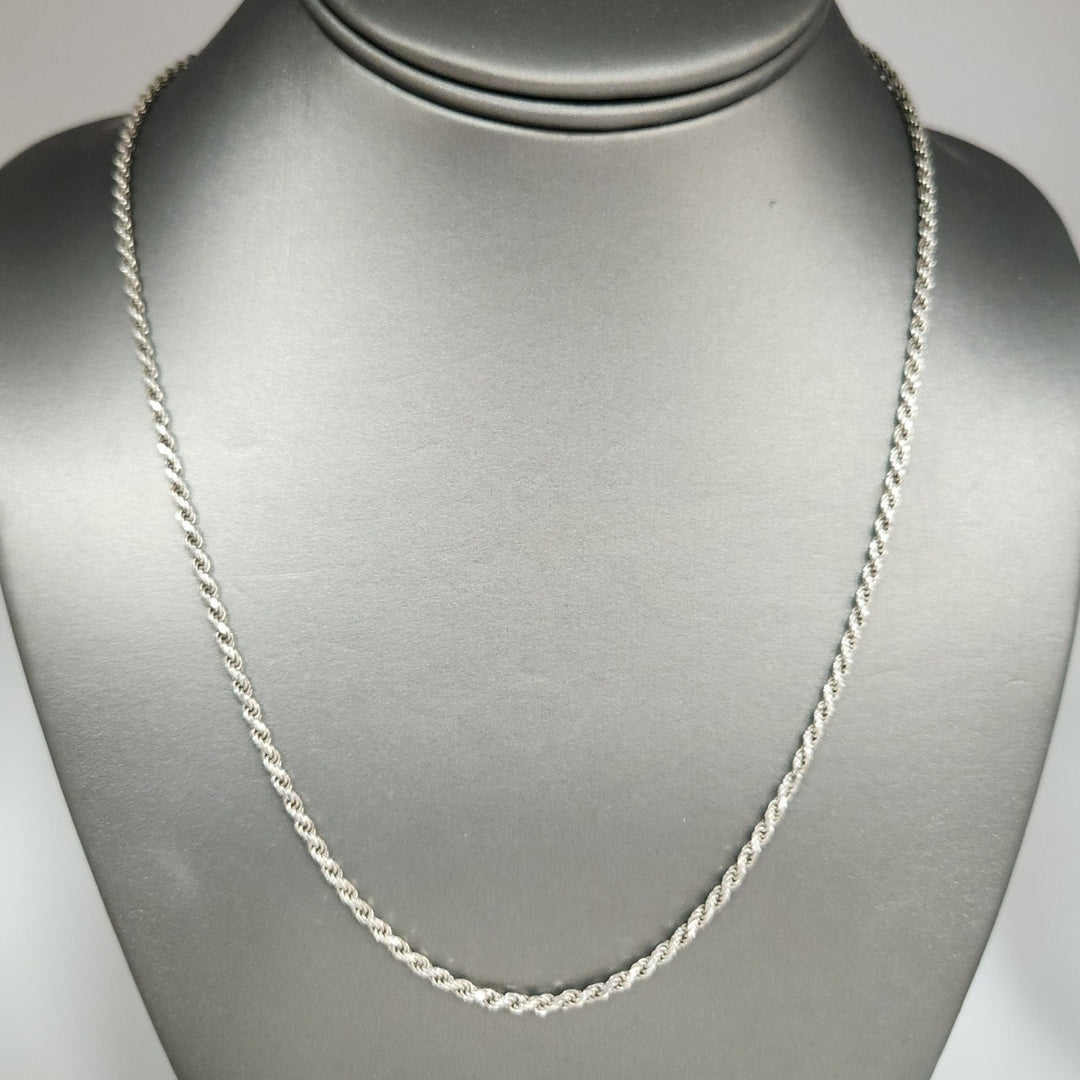 925 Sterling silver Rope Chain Necklace 20 "