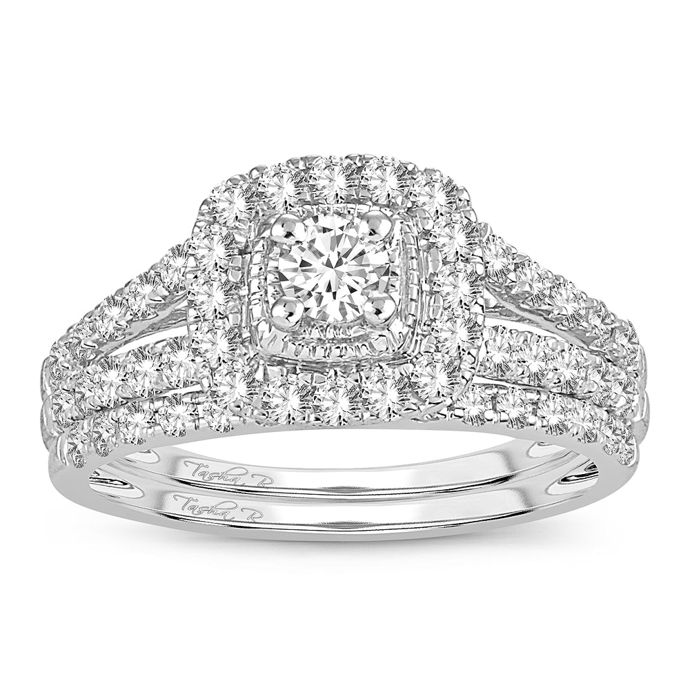 Timeless 14K White Gold 1CT Diamond Bridal Ring for Her