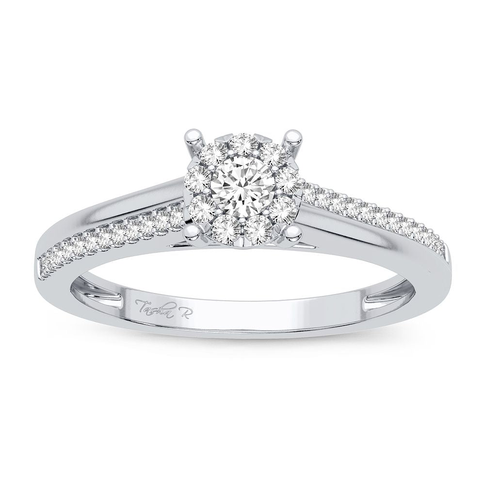 Elegant 14K White Gold 0.20CT Diamond Womens Ring