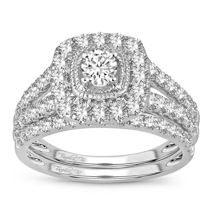 Sparkling 1.50CT Lab Diamond Bridal Ring in White Gold