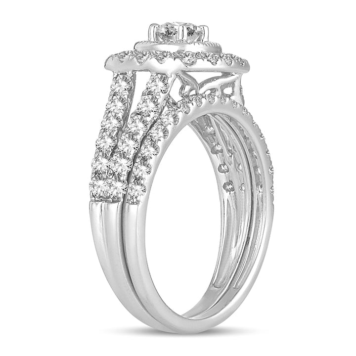 Sparkling 1.50CT Lab Diamond Bridal Ring in White Gold