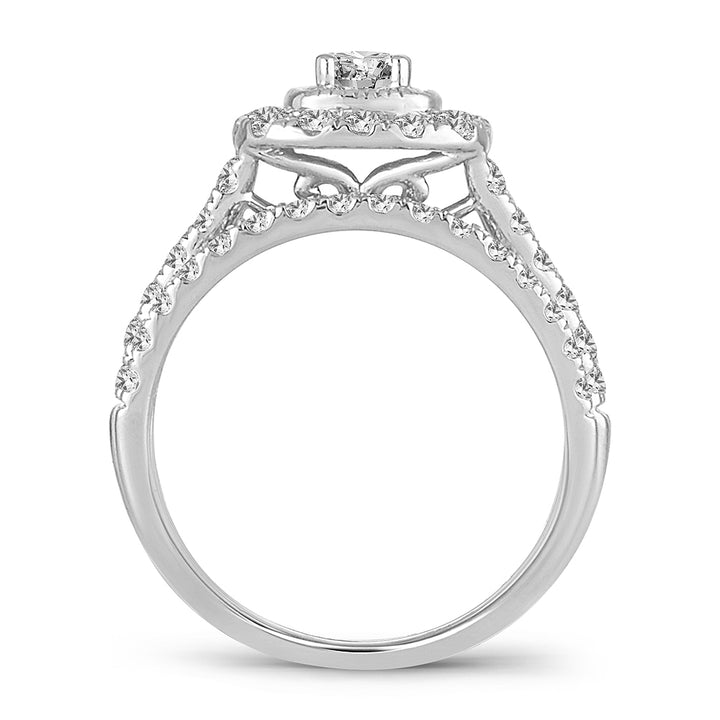 Sparkling 1.50CT Lab Diamond Bridal Ring in White Gold