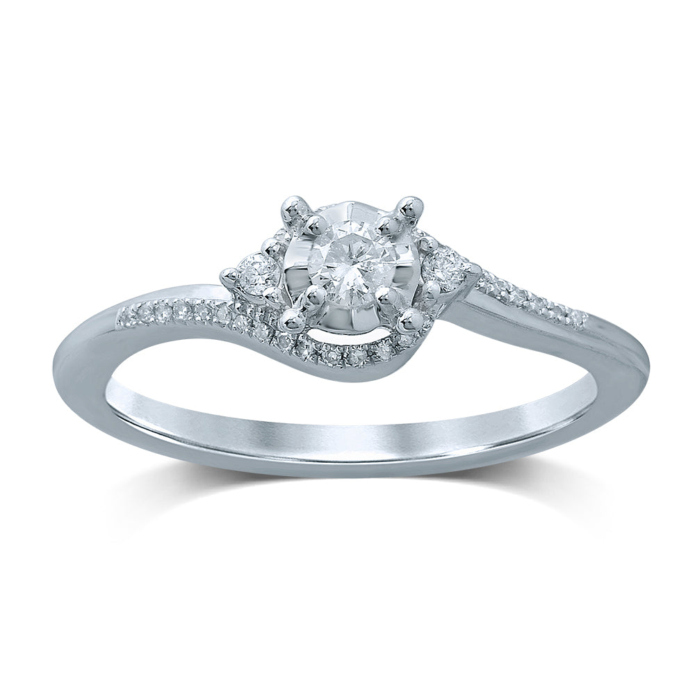 Sparkling 14K White Gold Diamond Promise Ring for Her
