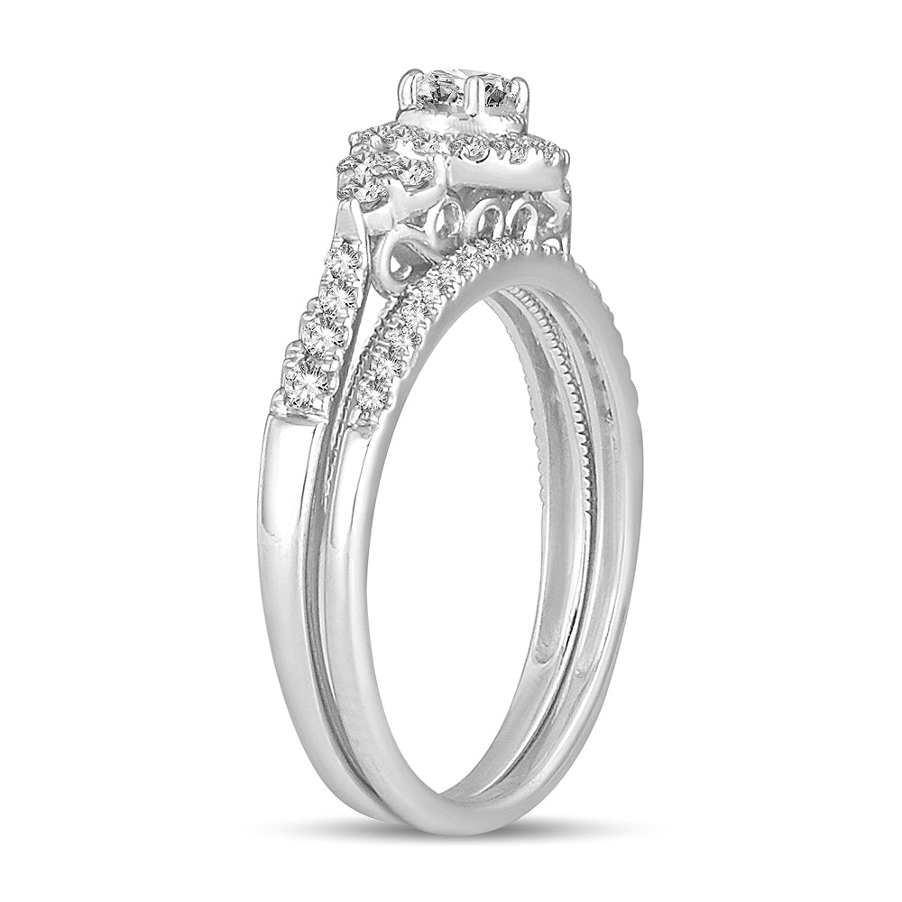 Elegant 14K White Gold 0.50CT Lab Diamond Engagement Ring