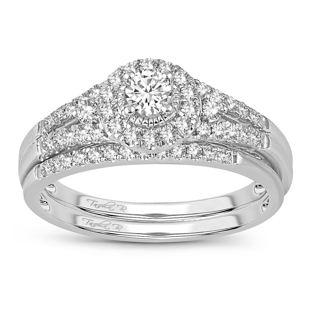 Sparkling 14k White Gold Lab Diamond Bridal Ring