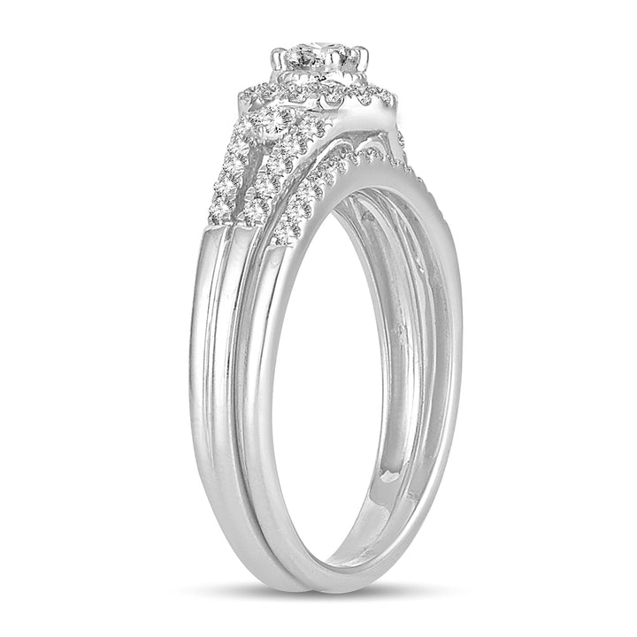 Sparkling 14k White Gold Lab Diamond Bridal Ring