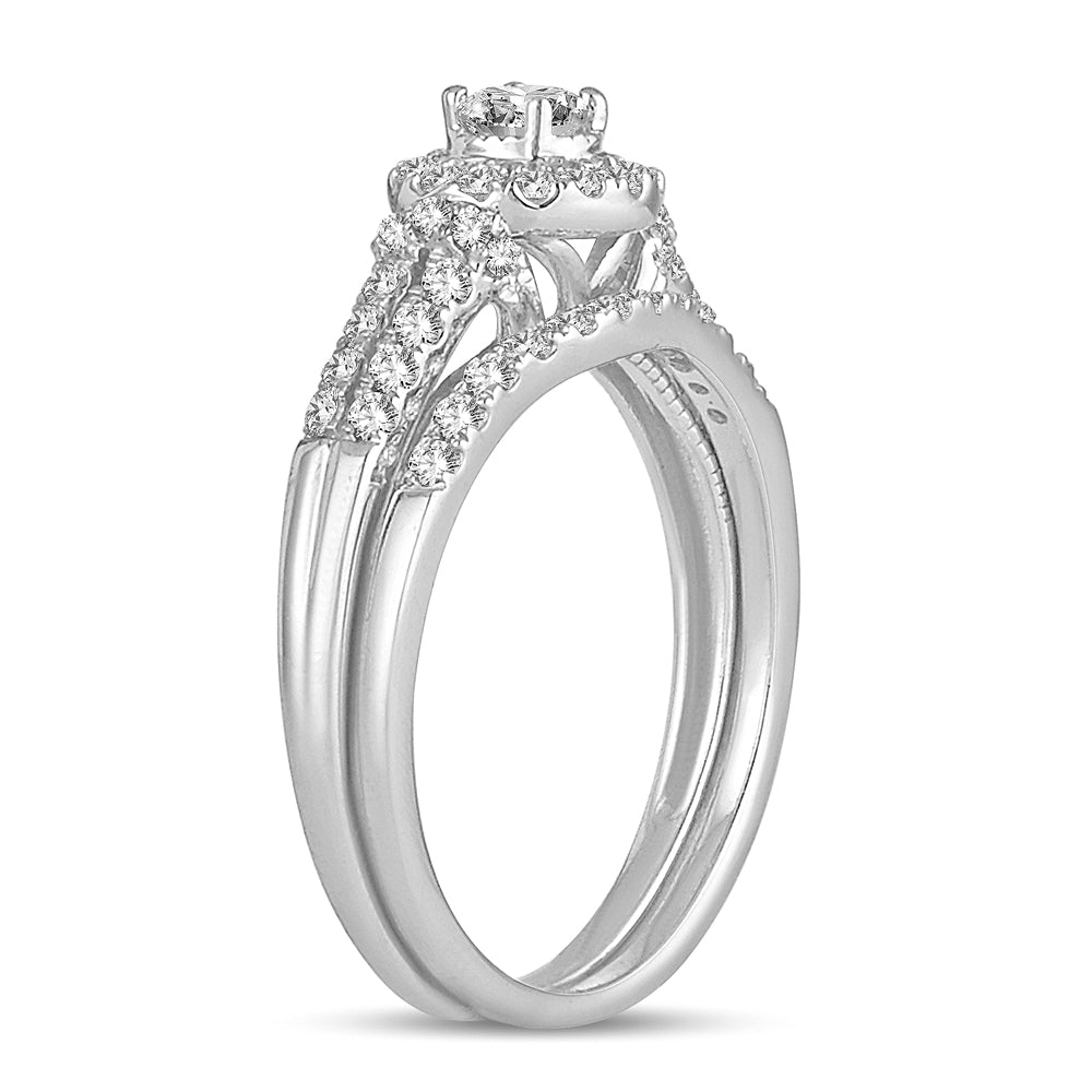 Sparkling Lab Diamond Engagement Ring in 14K White Gold