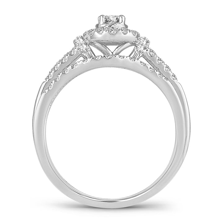 Sparkling Lab Diamond Engagement Ring in 14K White Gold