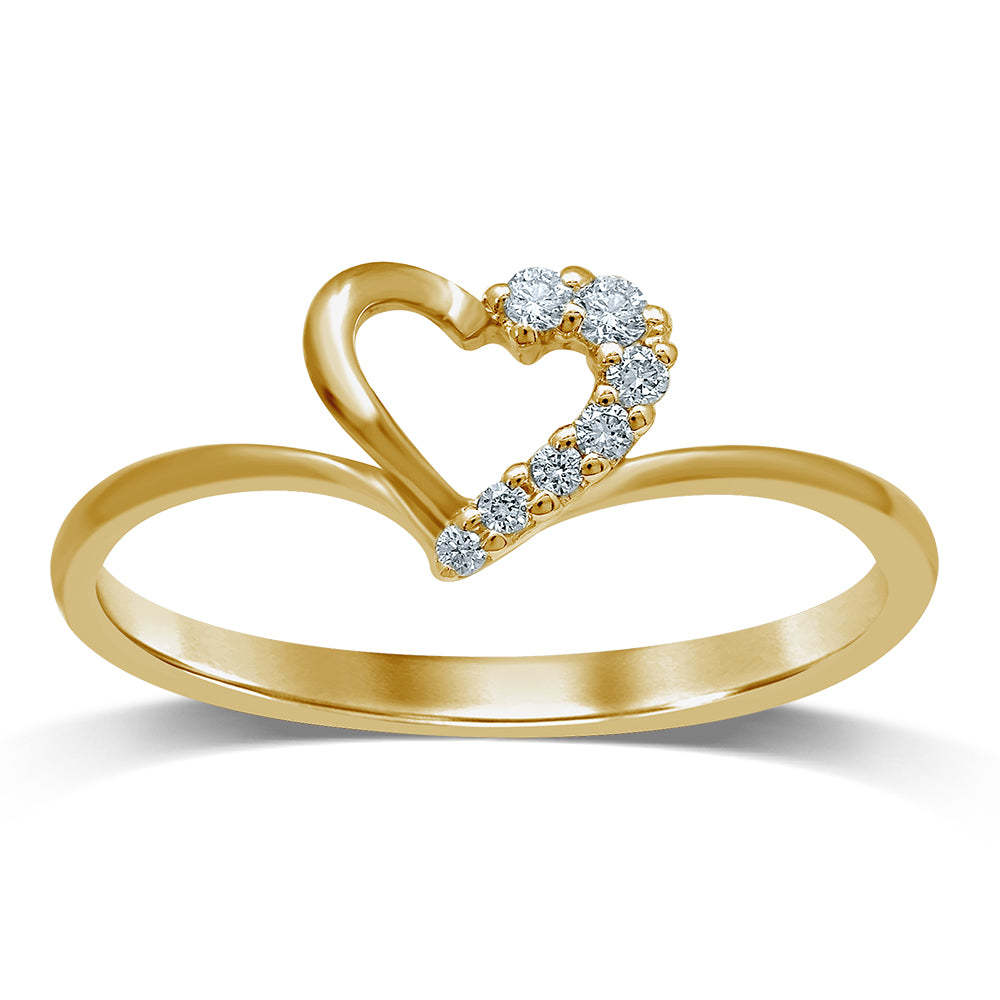 Chic 14k Yellow Gold Lab Diamond Womens Fashion Ring