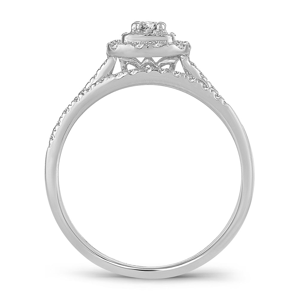 Elegant 14k White Gold 0.33ct Lab Diamond Ring