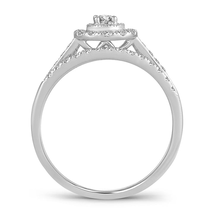 Timeless 14k White Gold Lab Diamond Bridal Ring (0.33ct)
