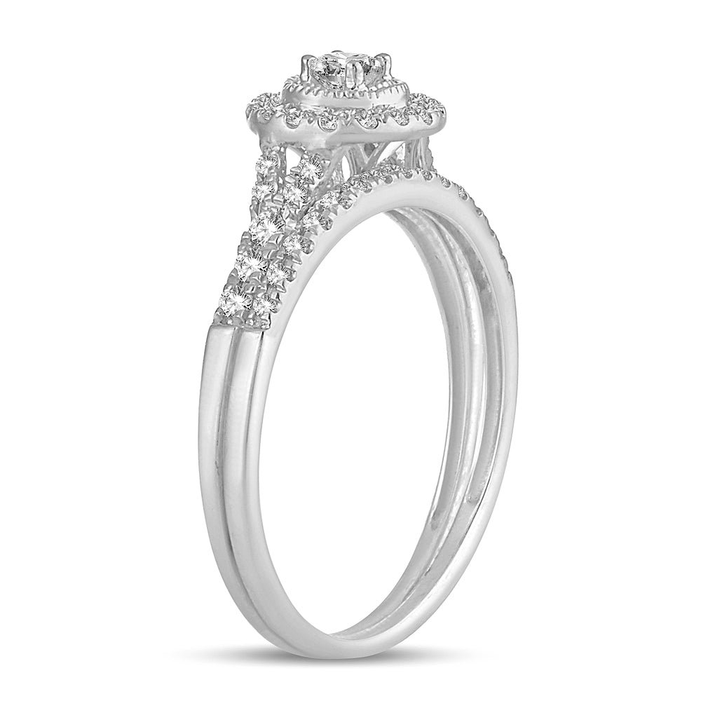 Elegant 14K White Gold 0.34CT Lab Diamond Engagement Ring
