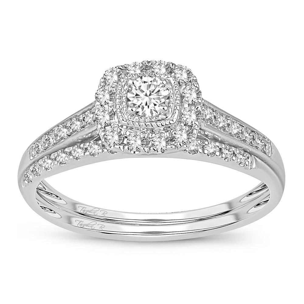 Sparkling 14k White Gold Lab Diamond Bridal Ring (0.33CT)