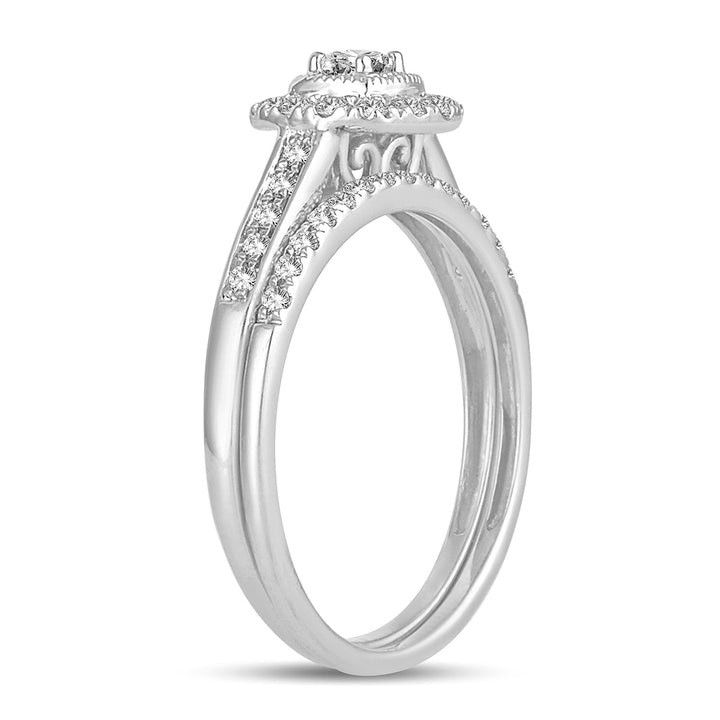 Sparkling 14k White Gold Lab Diamond Bridal Ring (0.33CT)
