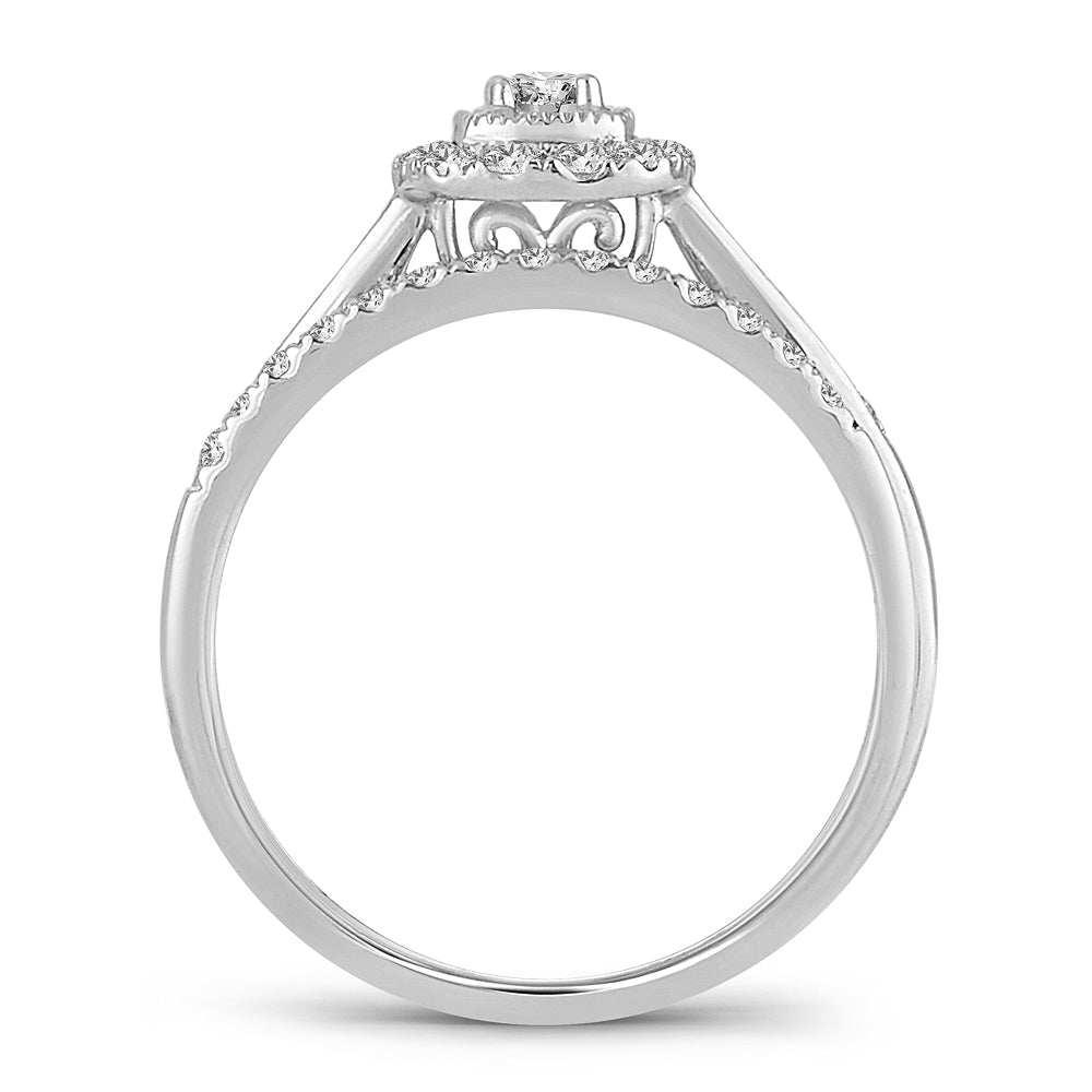 Sparkling 14k White Gold Lab Diamond Bridal Ring (0.33CT)