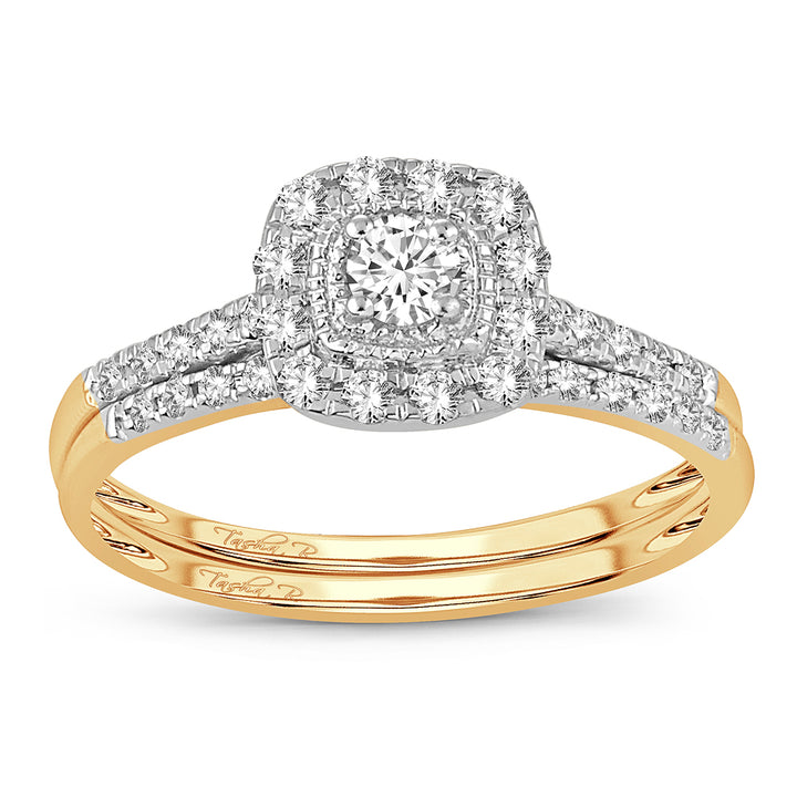 14K Yellow Gold Lab Diamond Womens Bridal Ring
