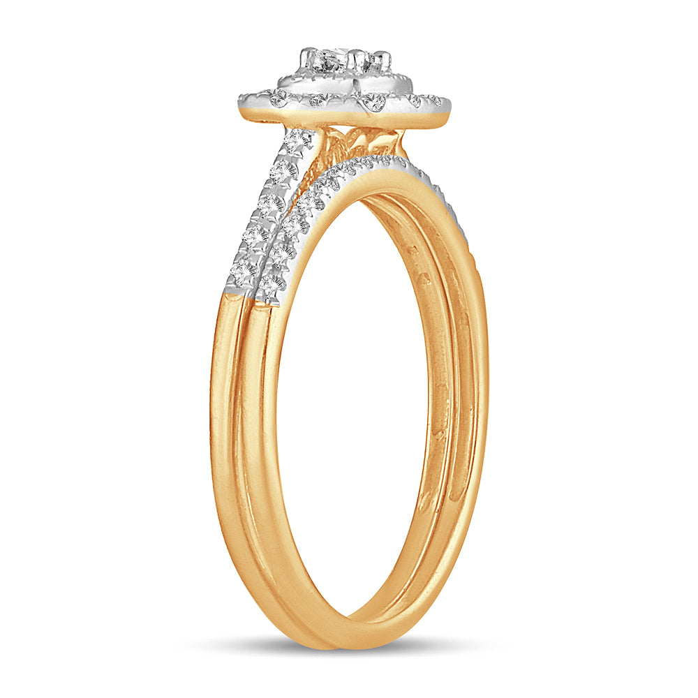 14K Yellow Gold Lab Diamond Womens Bridal Ring