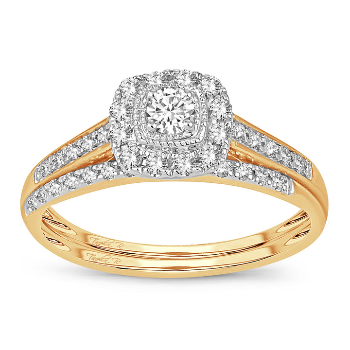 14K Yellow Gold 0.33CT Lab Diamond Bridal Ring