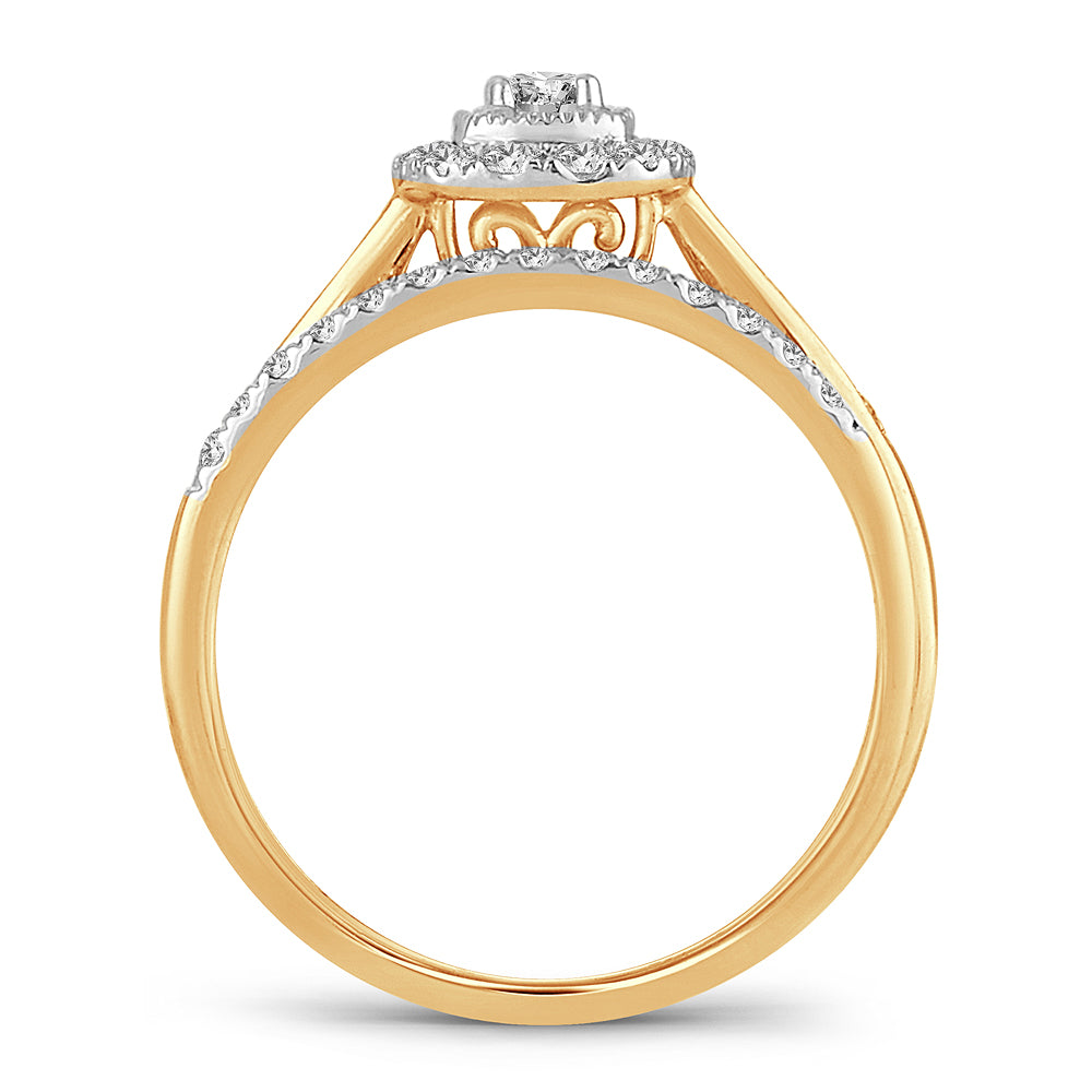 14K Yellow Gold 0.33CT Lab Diamond Bridal Ring