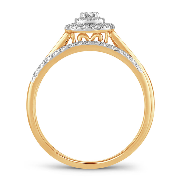 14K Yellow Gold 0.33CT Lab Diamond Bridal Ring
