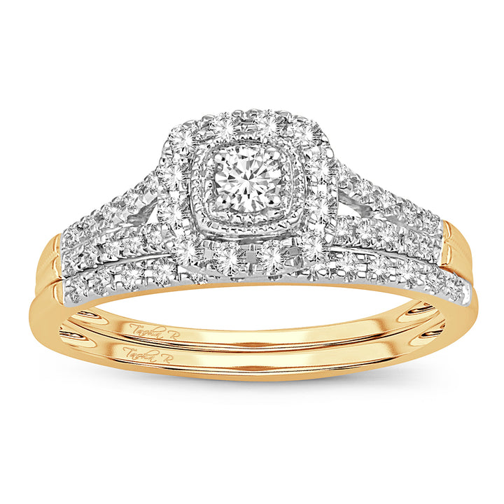 14K Yellow Gold 0.33CT Lab Diamond Womens Bridal Ring