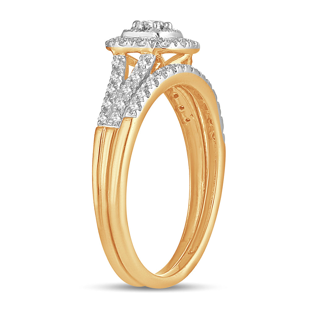 14K Yellow Gold 0.33CT Lab Diamond Womens Bridal Ring