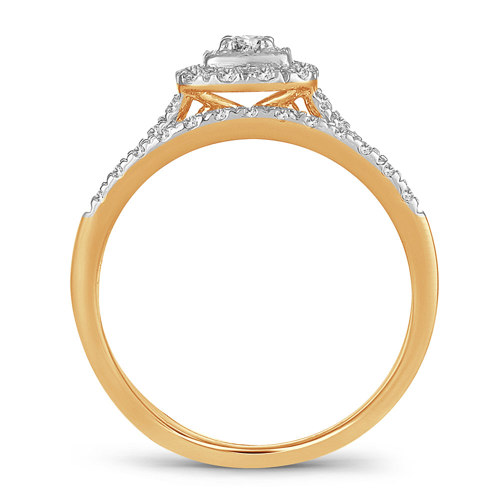 14K Yellow Gold 0.33CT Lab Diamond Womens Bridal Ring