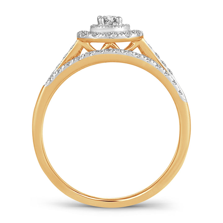 14K Yellow Gold 0.33ct Lab Diamond Bridal Ring