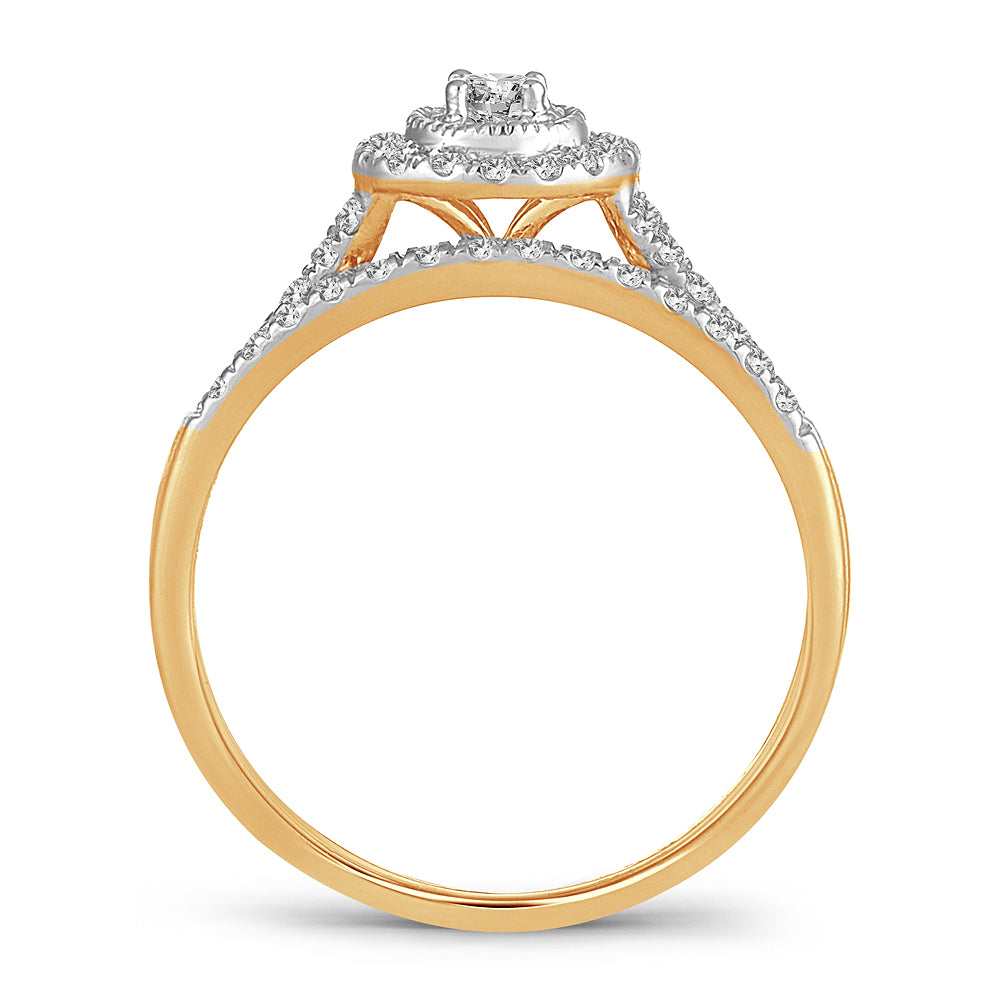 14K Yellow Gold Lab Diamond Bridal Ring - Romantic Elegance